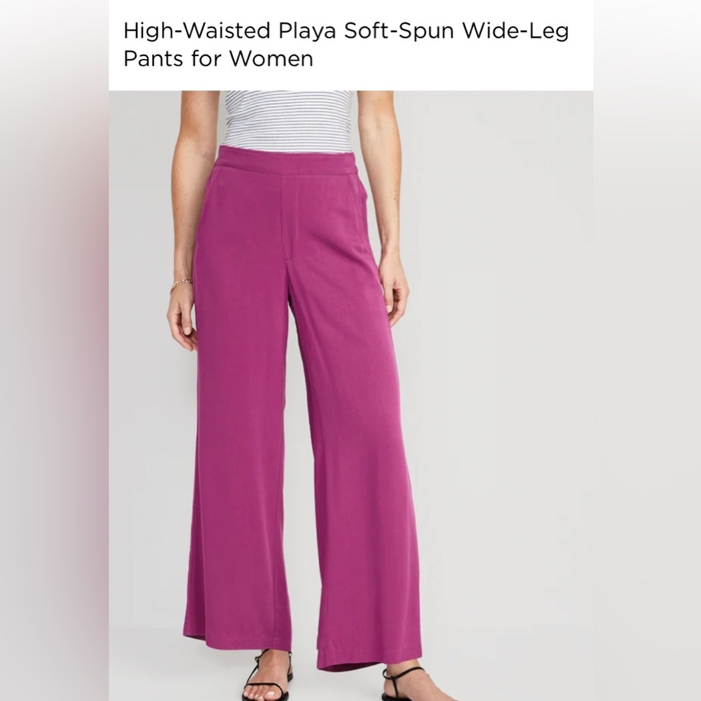 High Waisted Playa Wide Leg Trousers w/ Deep Pockets. Size XL TALL